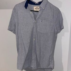 Small Hollister Button Up Tee in Gray